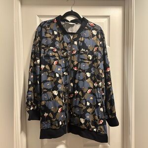 “In every story…” Floral Print Bomber Jacket 2X
